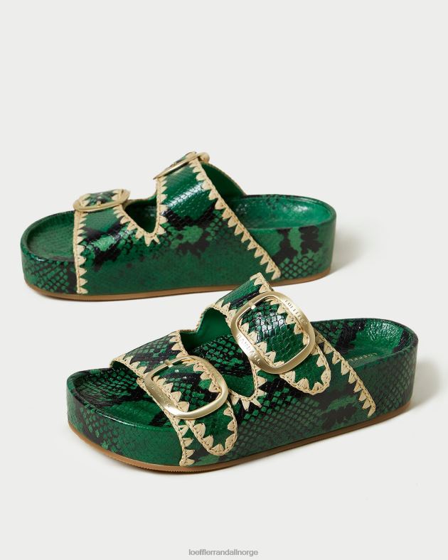 Loeffler Randall sko kvinner theo fotsengssandal FT8D120 grønn/naturlig