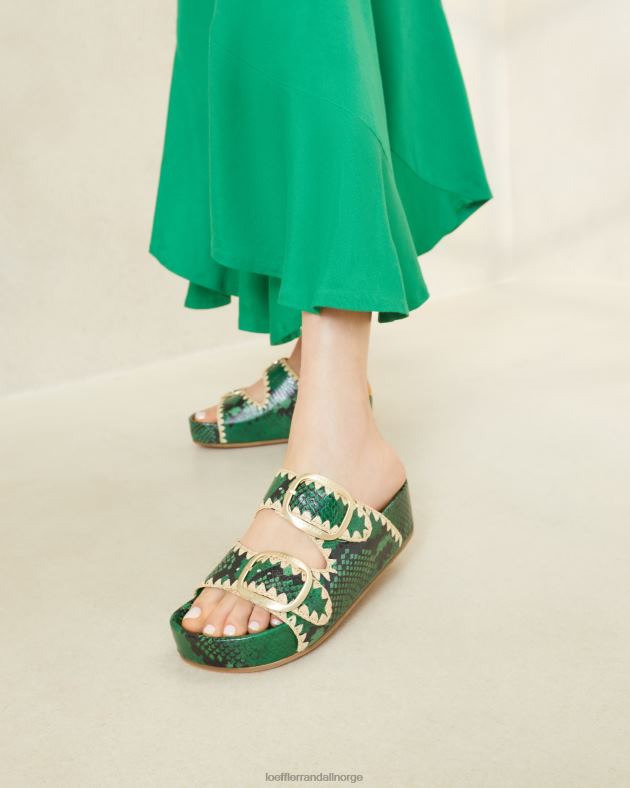 Loeffler Randall sko kvinner theo fotsengssandal FT8D120 grønn/naturlig
