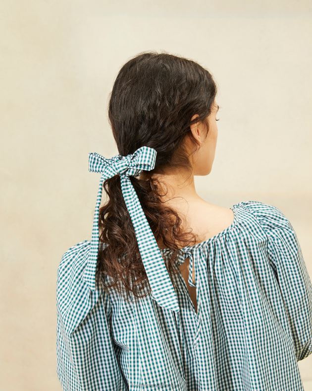 Loeffler Randall tilbehør kvinner dee bow scrunchies FT8D162 muskat/minigrønn gingham