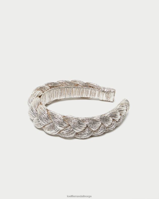 Loeffler Randall tilbehør kvinner syrin flettet pannebånd FT8D164 champagne