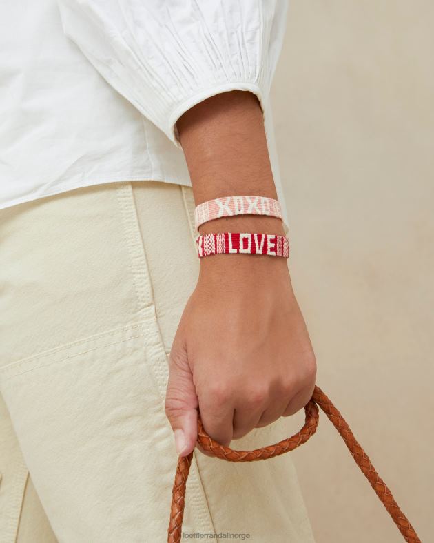 Loeffler Randall tilbehør kvinner elsker xoxo-armbånd FT8D406 rød/rosa