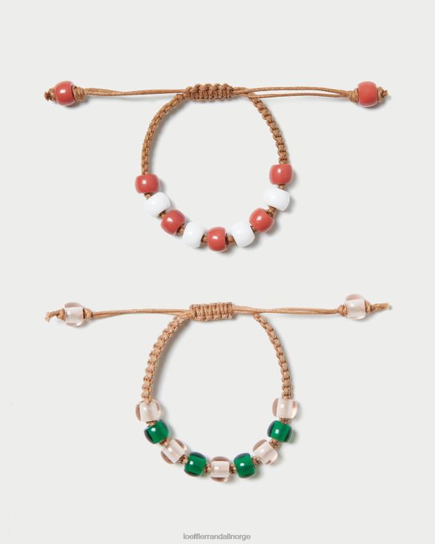 Loeffler Randall tilbehør kvinner zena armbåndsett med perler FT8D407 rosa multi