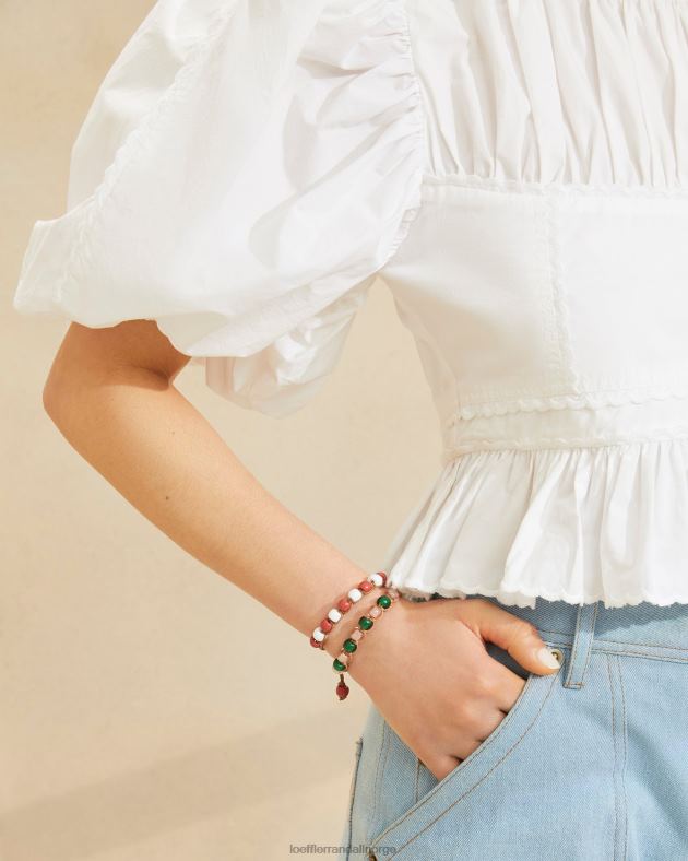 Loeffler Randall tilbehør kvinner zena armbåndsett med perler FT8D407 rosa multi